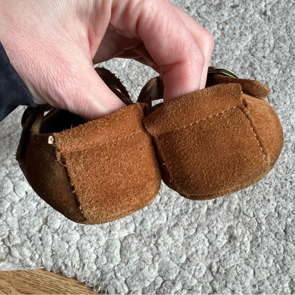 THEE BRON Brown Leather Baby Walking Shoes (Boys/Girls) Size 140